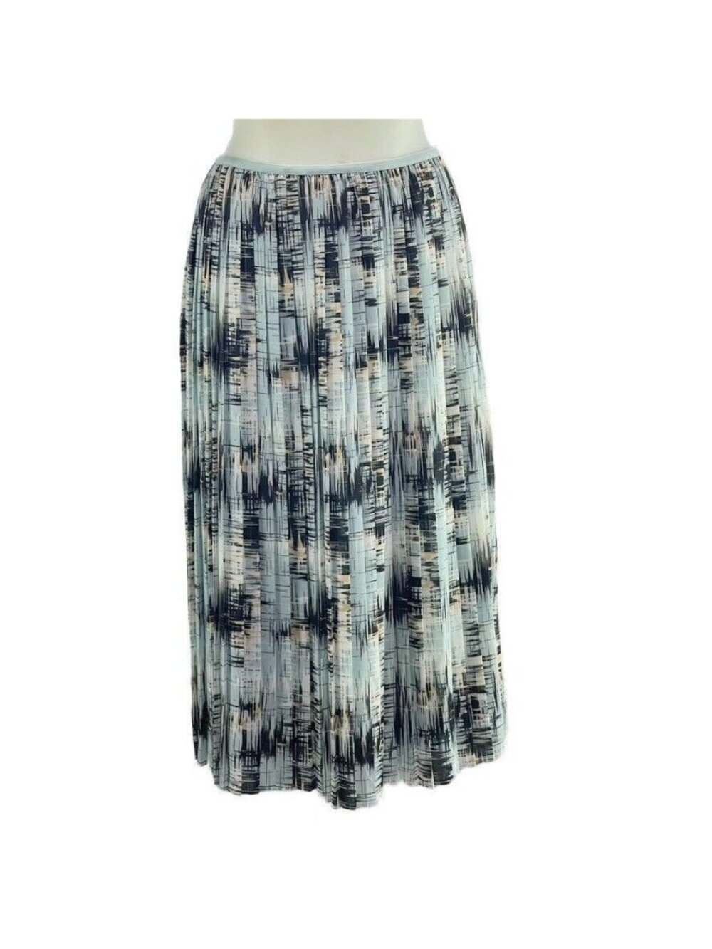 Banana Republic Womens Midi Skirt Blue Abstract Print Size M 100% Polyester